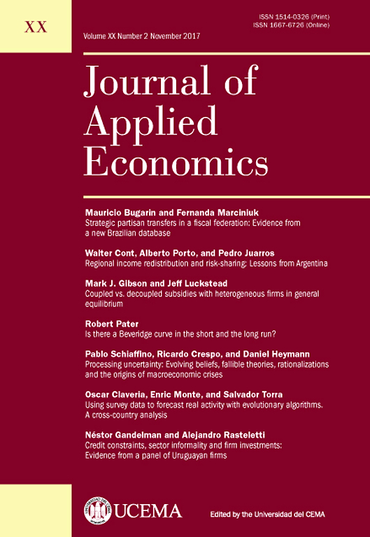 Go to journal home page - Journal of Applied Economics